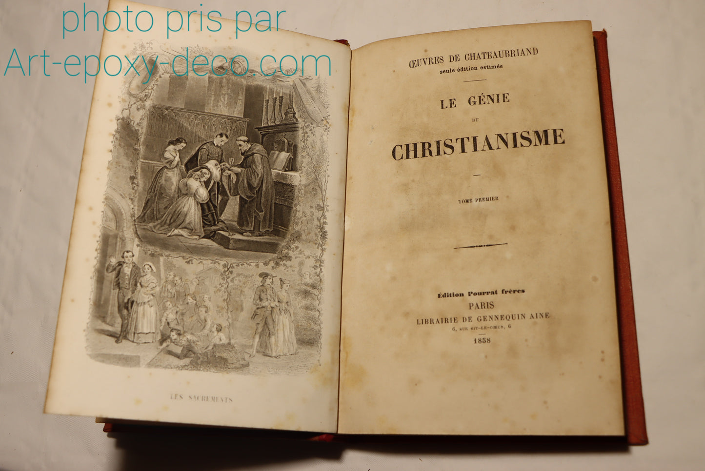 Oeuvres de Chateaubriand ; le génie du christianisme 4 volumes 1858