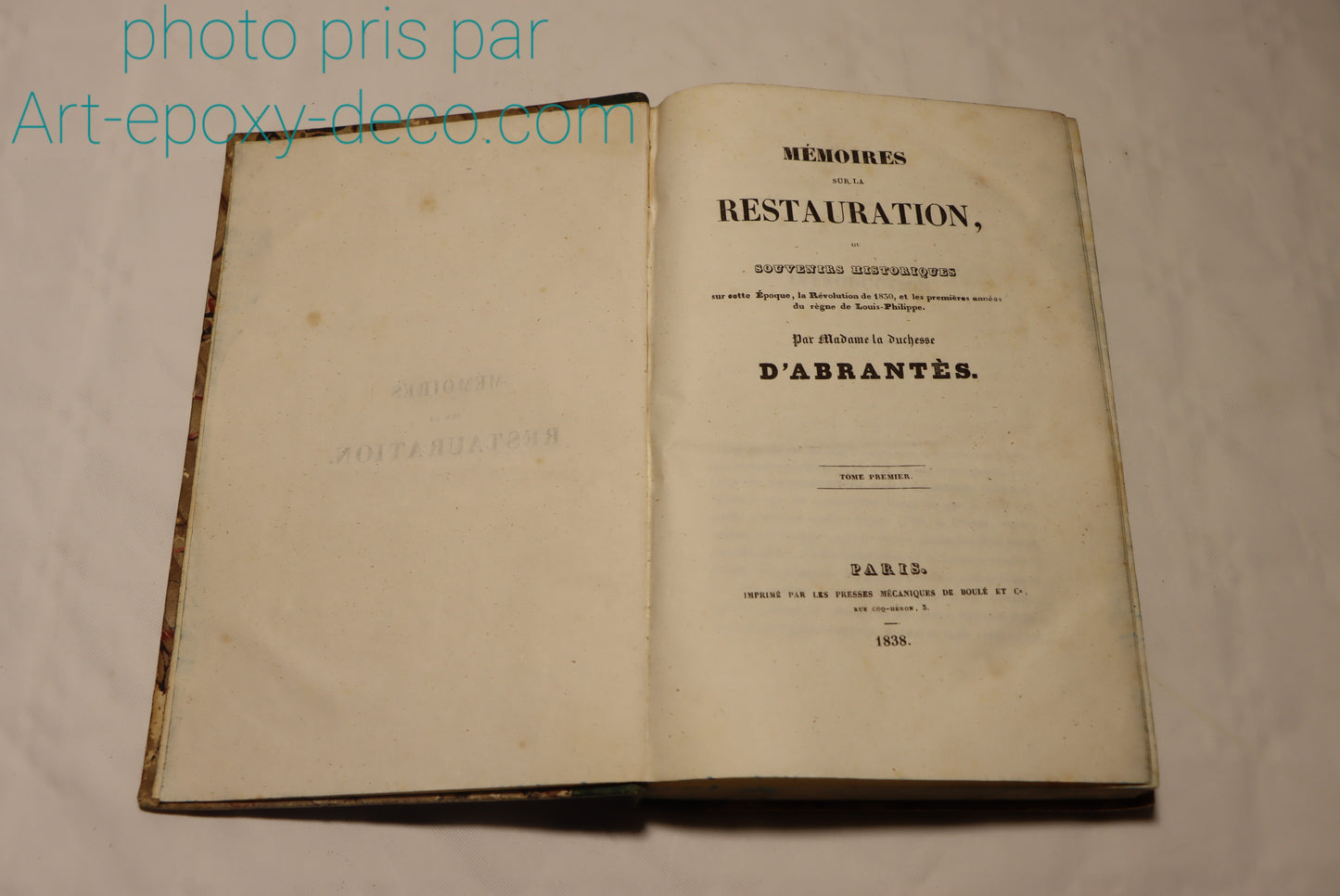 Memoires sur la restauration  livres 1838