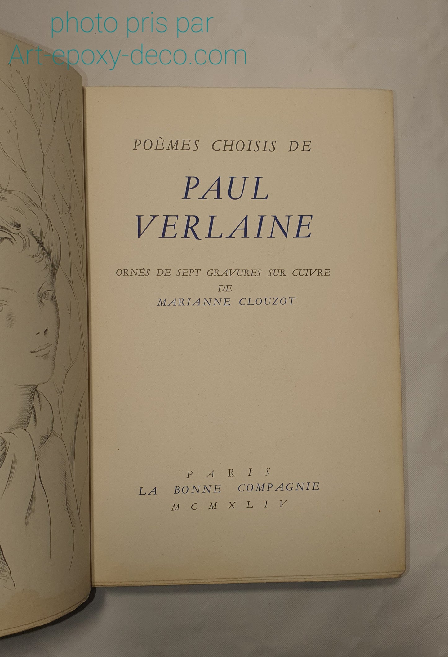 Poèmes Choisis de Paul Verlaine  Orné de sept gravures sur cuivres