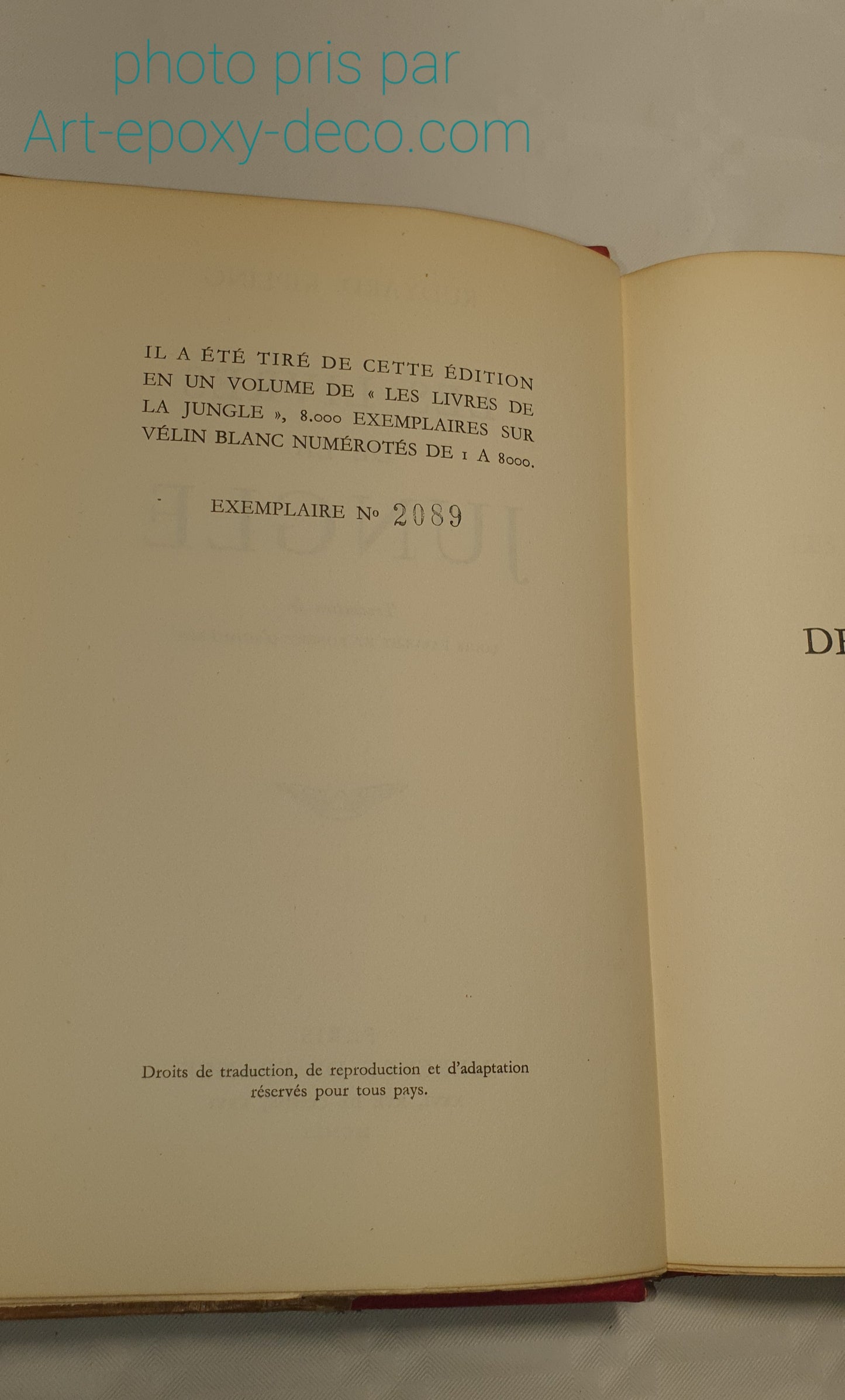 Rudyard KIPLING - Le second livre de la jungle - Numerote; 2089