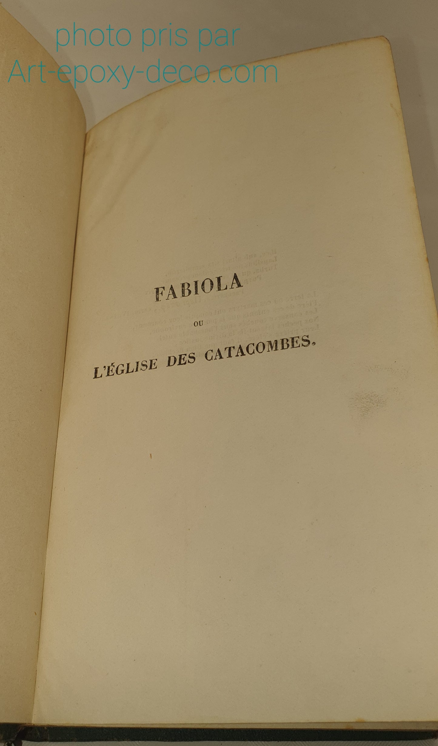 FABIOLA OU L'EGLISE DES CATACOMBES reliure + lettre, 1861