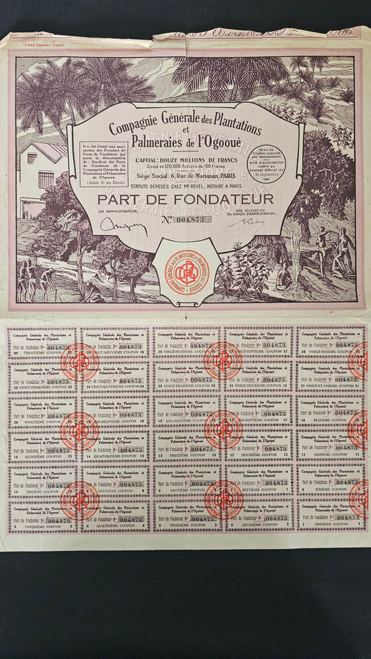 1928 - Compagnie générale des plantations et palmeraies de l'Ogooué