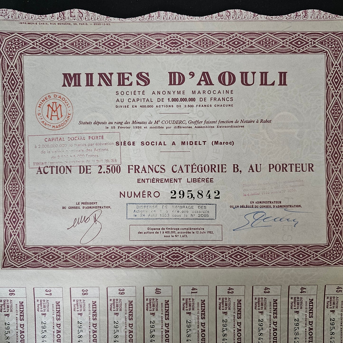 Mines d'Aouli à Midelt, Maroc