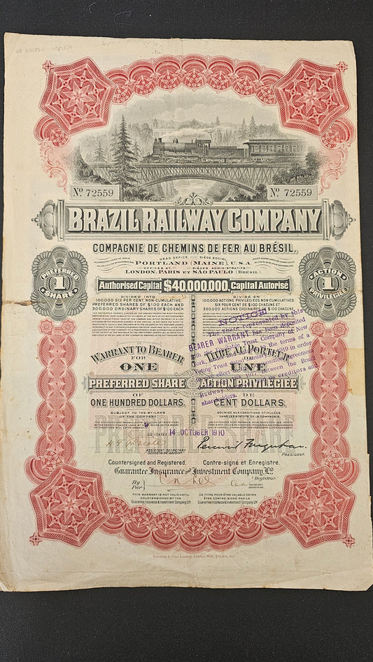 Brazil Railway Company - Cie de Chemins de Fer au Brésil