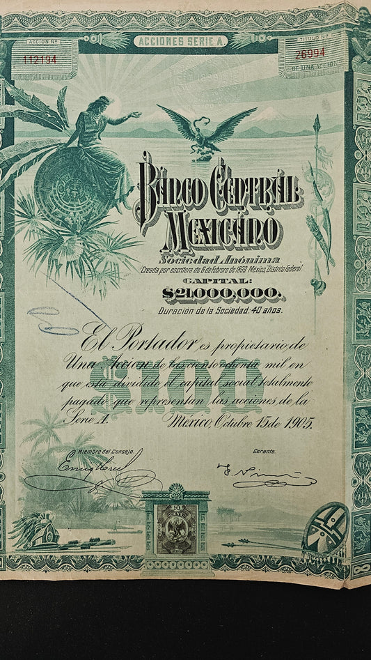 Banco Central Mexicano (1905) ("Blueberry")